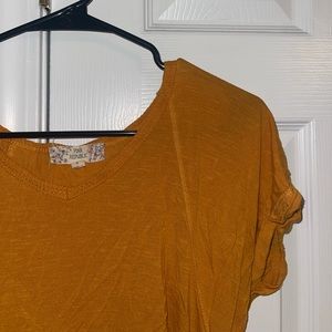 Yellow v-neck tee